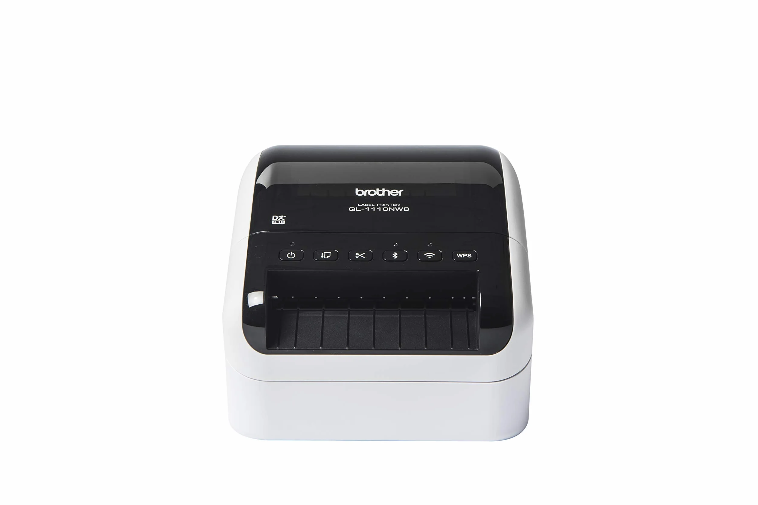 Brother QL1110NWBC | Stampante per Etichette | Collegabile a PC | USB, LAN, WiFi, Bluetooth | Fino a 110mm/sec | Rotoli DK fino a 101,6 mm (4") | Stampa in Nero su Bianco