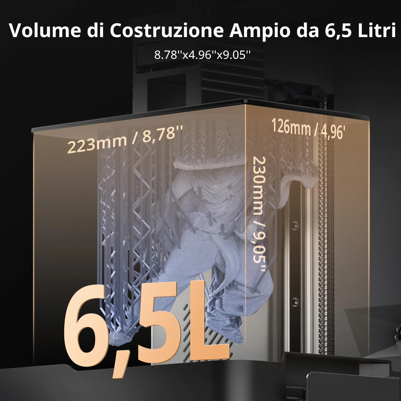ANYCUBIC Photon P1 Stampante 3D a Resina, 14K Precisione e LighTurbo COB 4.0, Vite a Ricircolo di Sfere per la Massima Stabilità, Compatibile con Resina 8000 cps, Grandi Dimensioni 223x126x230mm