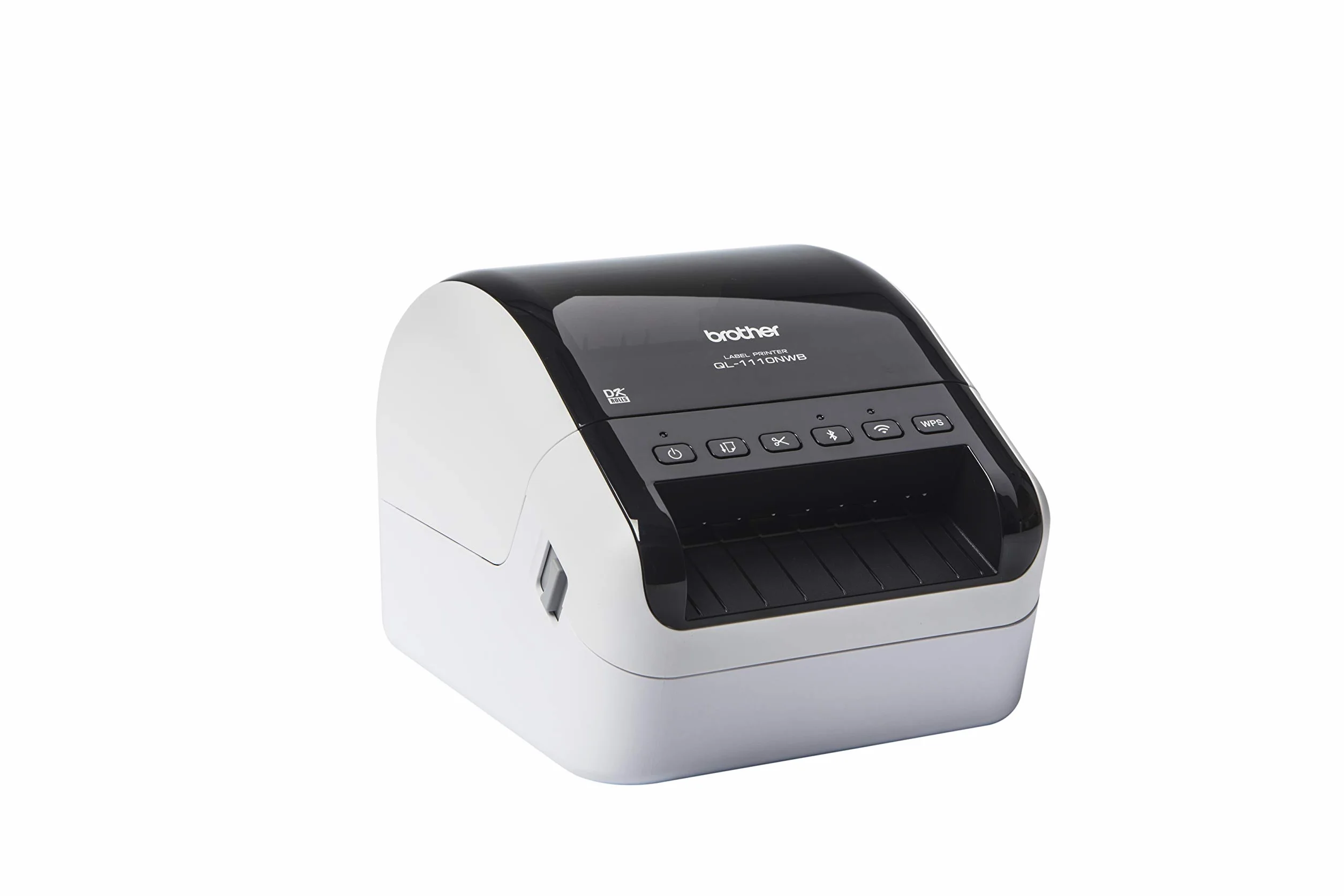 Brother QL1110NWBC | Stampante per Etichette | Collegabile a PC | USB, LAN, WiFi, Bluetooth | Fino a 110mm/sec | Rotoli DK fino a 101,6 mm (4") | Stampa in Nero su Bianco