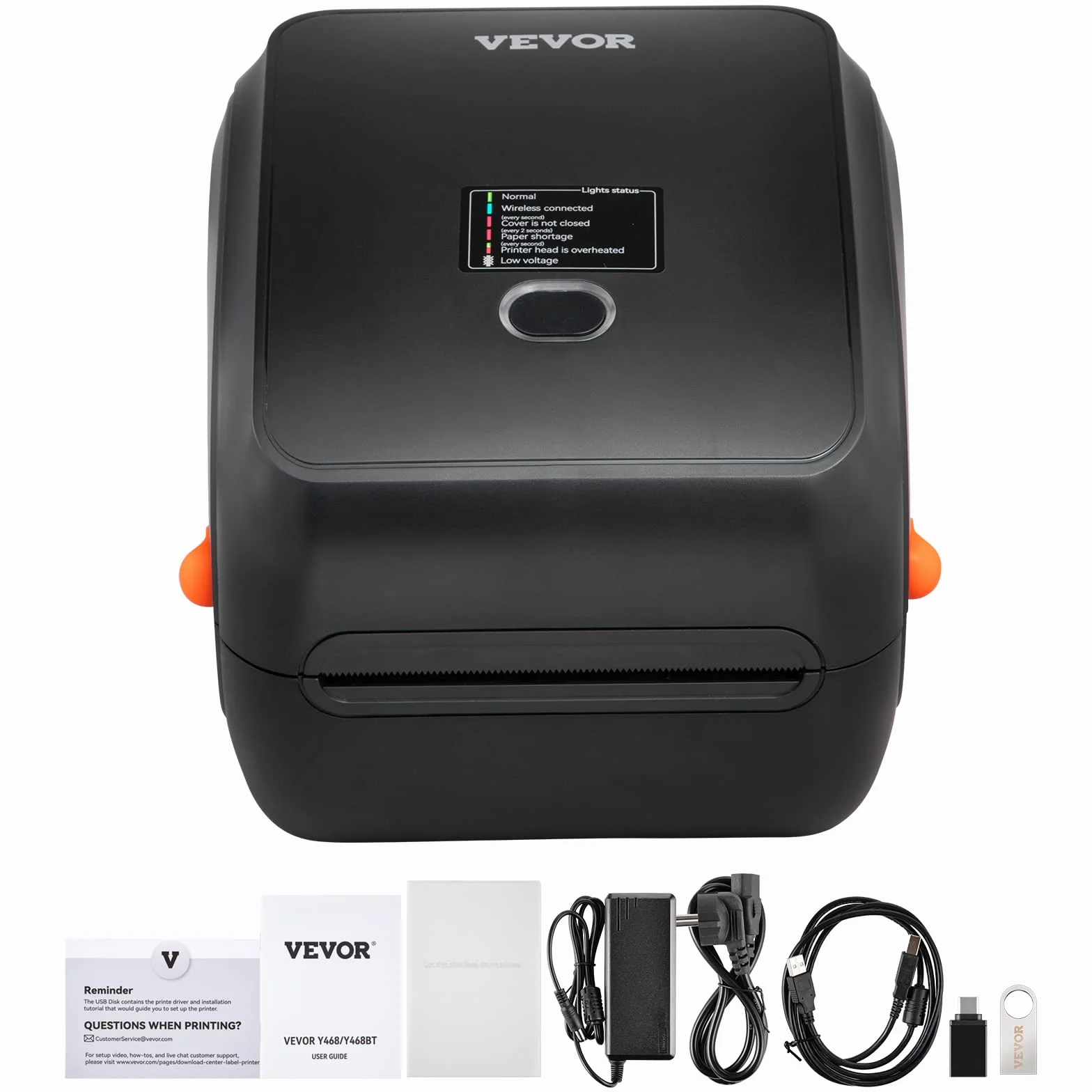 VEVOR Bluetooth Stampante Termica, Stampante per Etichette Edesive 4x6, Etichettatrice Termica Compatibile a Windows/MAC OS/Linux/Chromebook, Supporta DHL, USPS, FedEx, Shopify, Ebay, Amazon ecc.