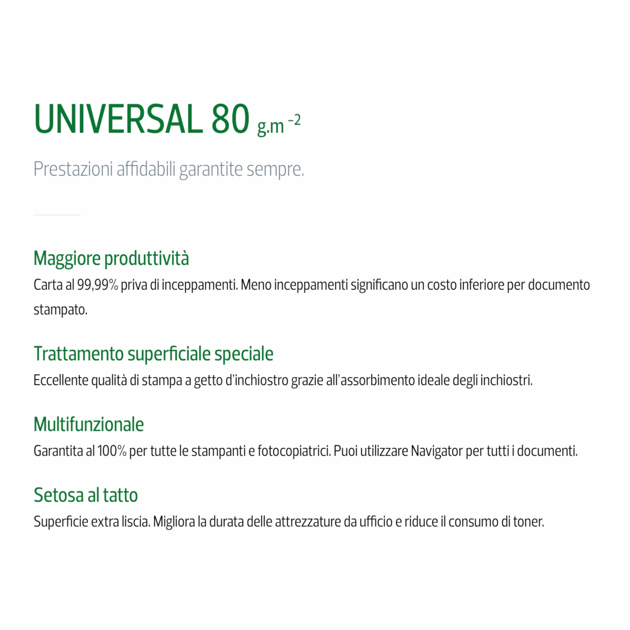 Navigator Universal Carta Premium per ufficio, Formato A4, 80 gr, Confezione da 15 risme da 500 Fogli