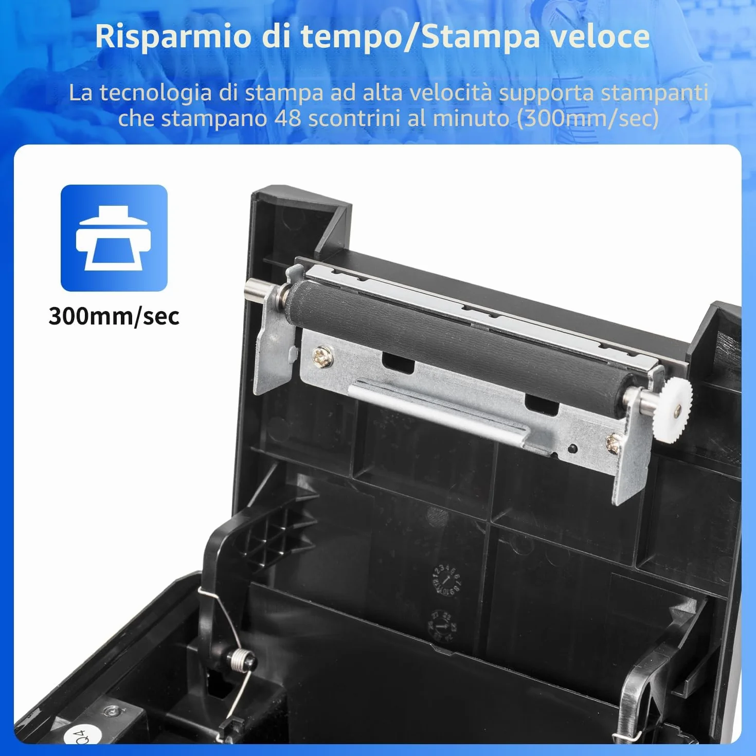 NetumScan Stampante termica per ricevute POS da 80 mm 300 mm/s Stampante termica per ricevute con cassetto automatico per contanti, interfaccia Ethernet USB, supporto Windows/Mac/Linux, stampante da