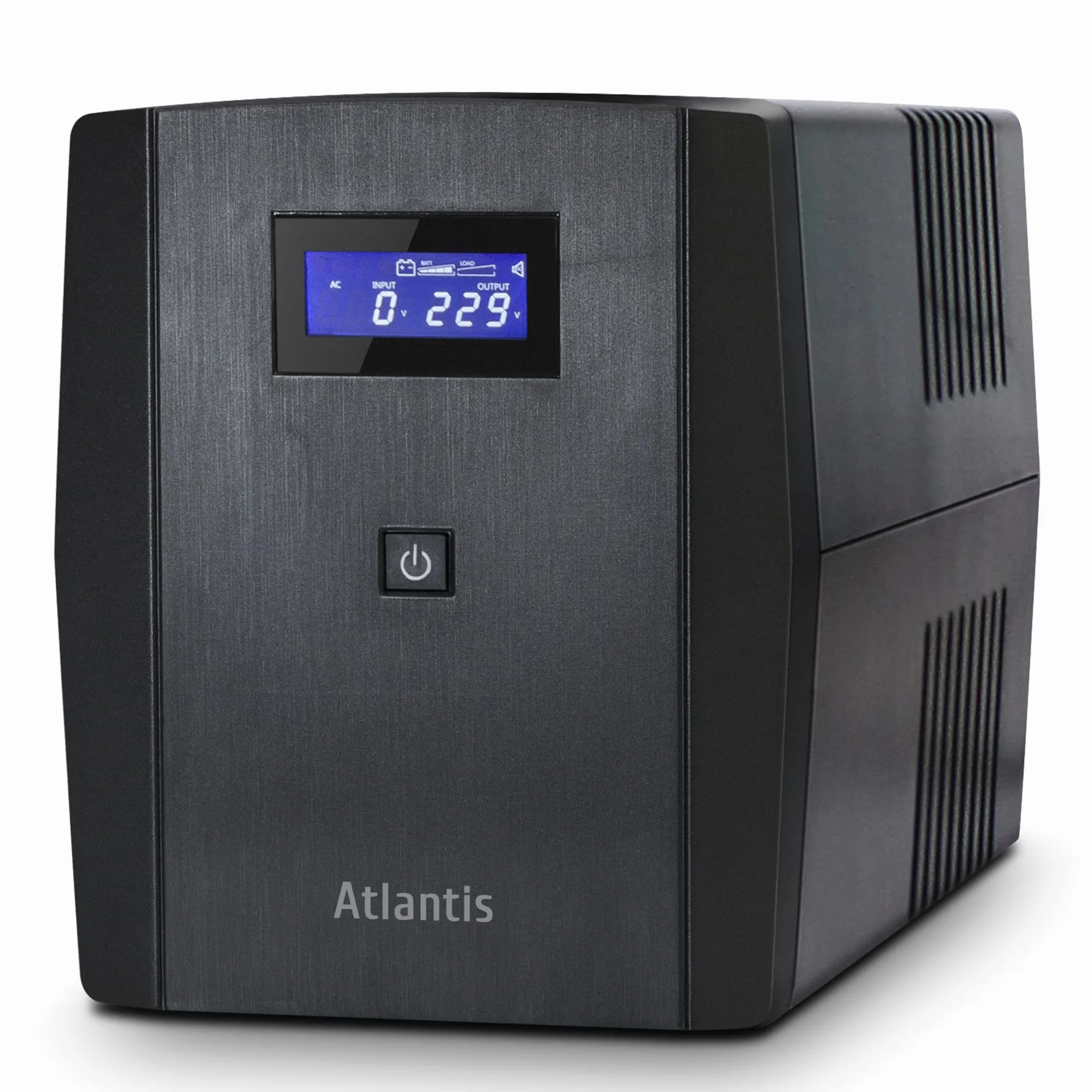 Atlantis OnePower 1200, UPS Line Interactive 1200VA/700W, AVR, Onda PseudoSinusoidale, 3 prese IEC+2 prese Schuko, 2 Batterie 12V 7Ah