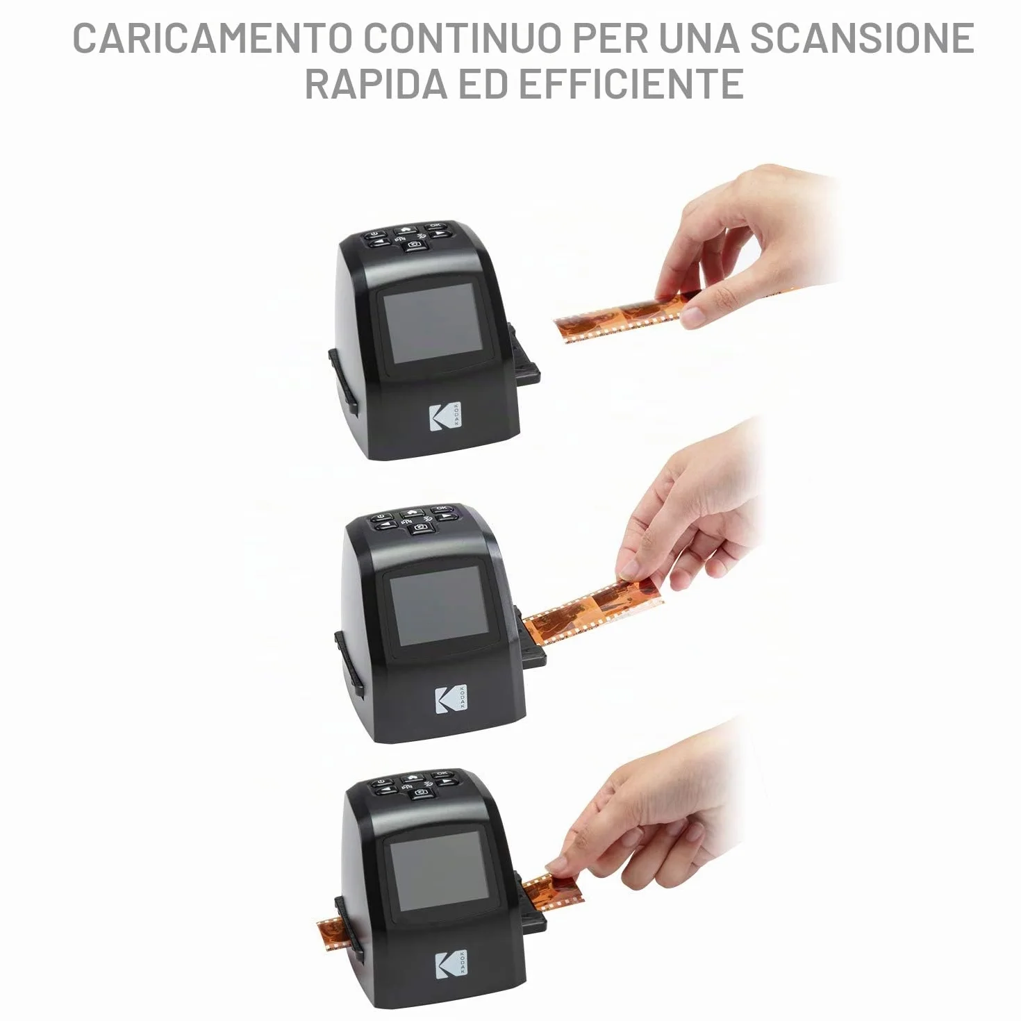 Kodak Mini Scanner Digitale Pellicole Diapositive Nero
