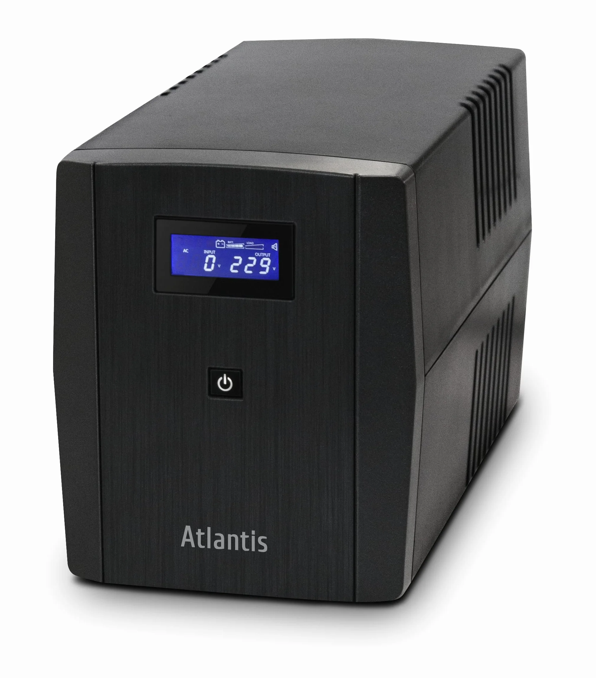 Atlantis OnePower 1200, UPS Line Interactive 1200VA/700W, AVR, Onda PseudoSinusoidale, 3 prese IEC+2 prese Schuko, 2 Batterie 12V 7Ah